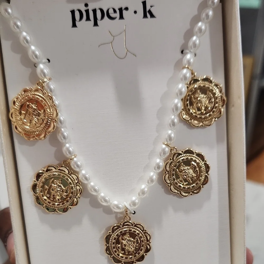 💛▪️Piper K▪️ Galley Of Los Angeles St Christopher Coin Glass Pearl 16